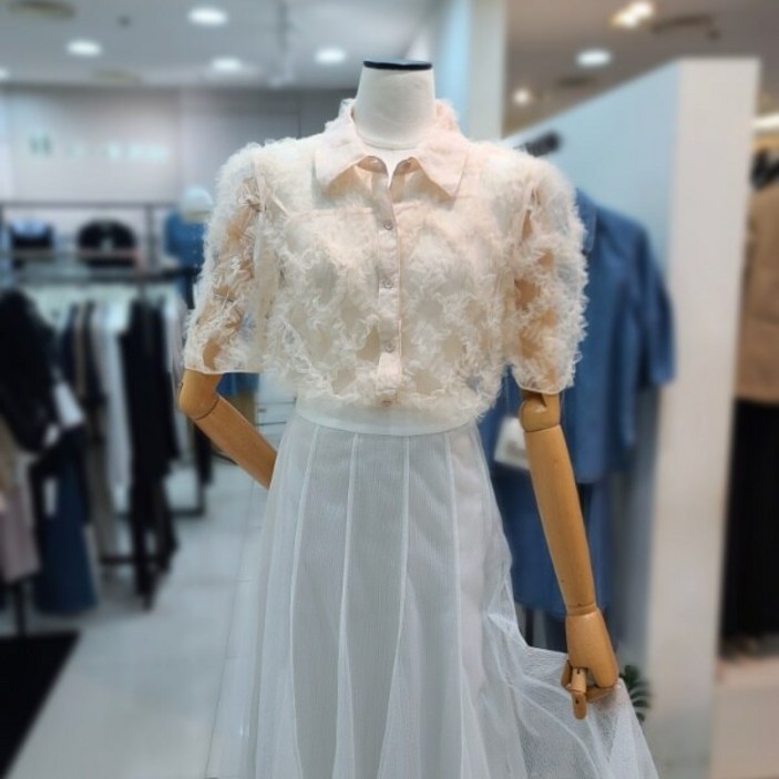 잇미샤 잇미샤 레이스크롭블라우스(ITP7YBL720)_DG