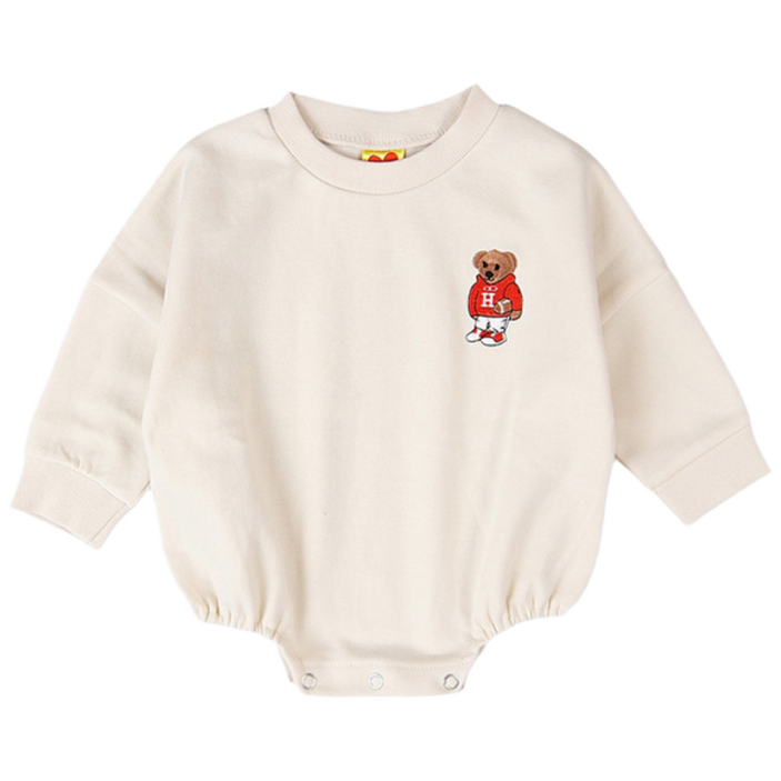 하트베이비 데일리룩 유아용 곰돌이 자수 수트