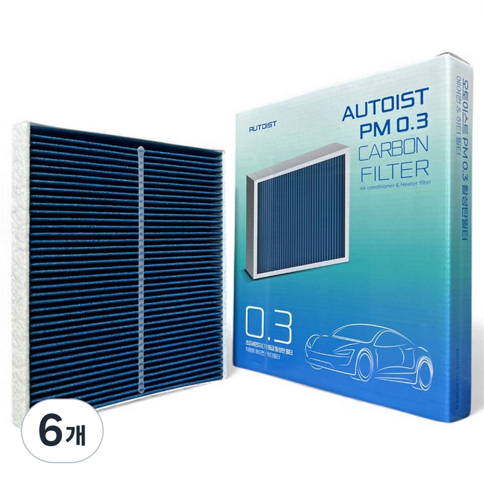 오토이스트 PM0.3 뉴SM3 SM3 ZE EV 네오 활성탄 에어컨필터, 6개, S03