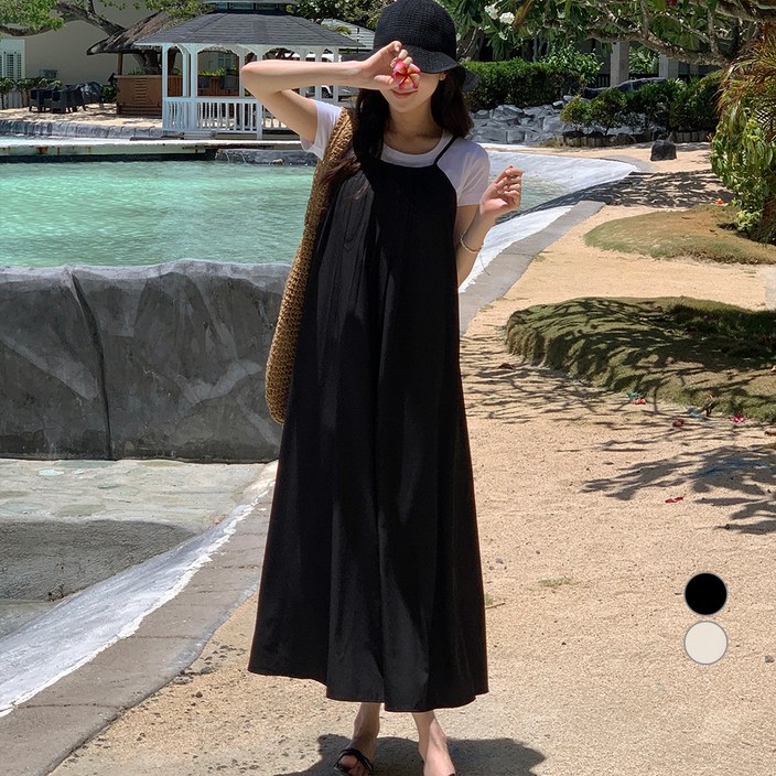 아피나르 여성용 핀턱 플리츠 뷔스티에 원피스