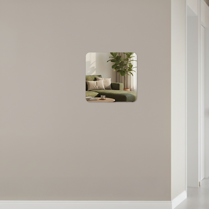 코멧 벽에 붙여서 사용하는 아크릴 거울 20 x 20 cm