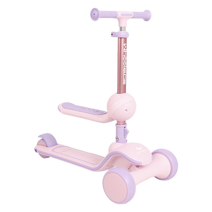휠러스 아동용 2in1 스쿠터 킥보드 2024년, 퍼플, 1개