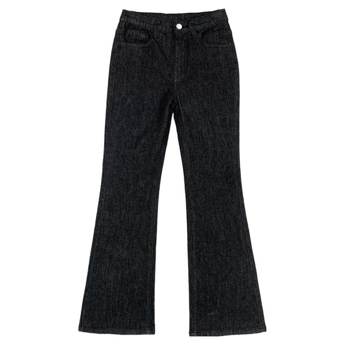 플랜데이 여성용 치키 속밴딩 워싱 세미부츠컷 데님팬츠