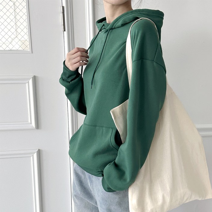 라라온 여성용 심플 베이직 후드 긴팔 티셔츠 TSP1272