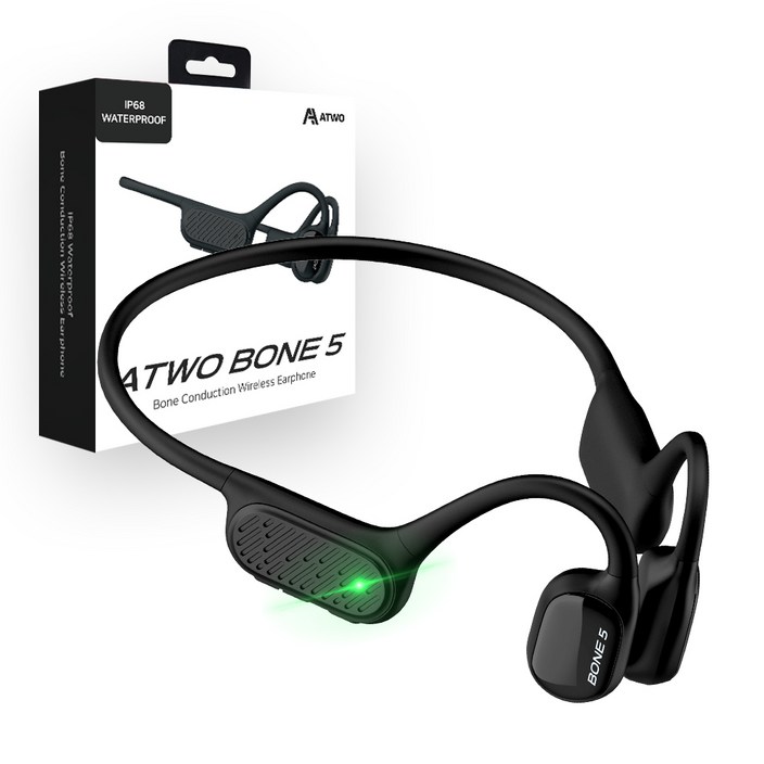 에이투 BONE5 블루투스 오픈형 무선 넥밴드 골전도 이어폰, ATWO BONE 5, 블랙