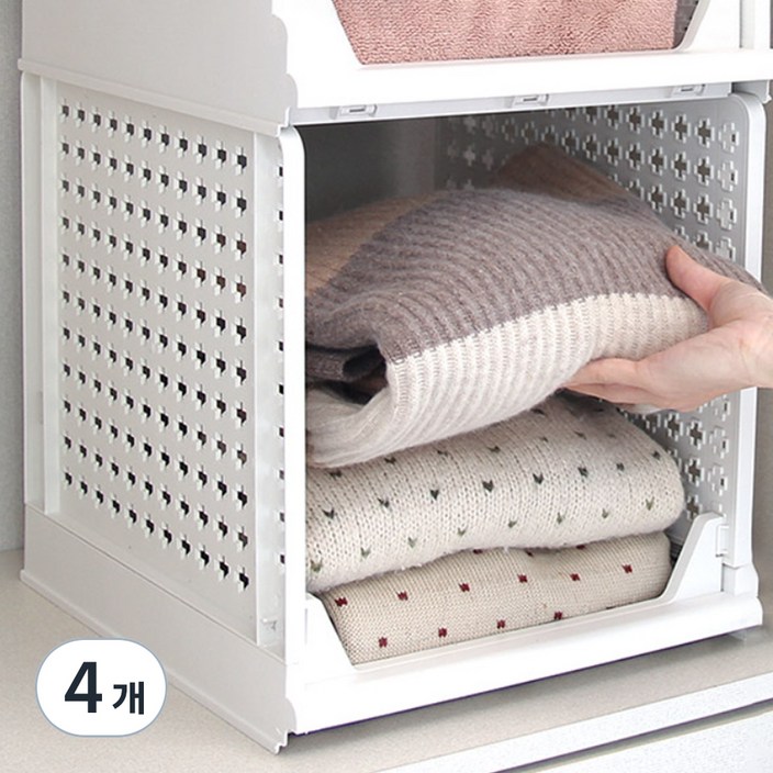 올리빙 국내 제조 크로스 접이식 슬라이딩 리빙박스