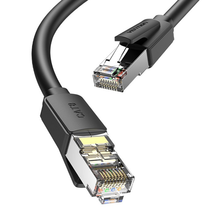 벤션 CAT8 SFTP 랜선 초고속 인터넷 랜케이블, 블랙, 1개, 1m 벤션 CAT8 SFTP 랜선 초고속 인터넷 랜케이블, 블랙, 1개, 1m