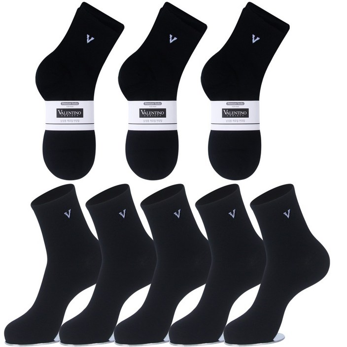 발렌티노크리스티 중목 양말 20켤레 무지 캐쥬얼 면양말