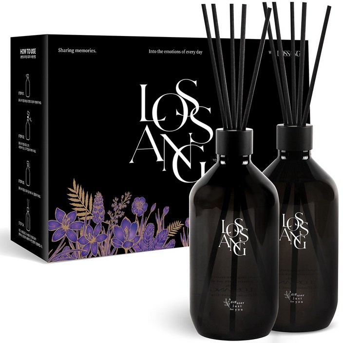 로쌩 프리미엄 대용량 디퓨저 선물세트, 2개, 500ml, 소프트코튼