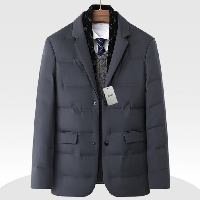 Zenaris 중년 남성 경량 패딩 자켓 블레이져 스카프 카라넥 얇은 정장 패딩재킷