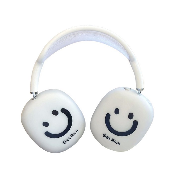 웃는 얼굴 에어팟매스맥스 케이스 투명 커버, 에어팟매스 12 세대 공용