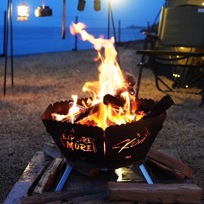 KOA 코아 캠프 버닝 육각 캠핑 불멍 숯불 화로대 대형, 1개