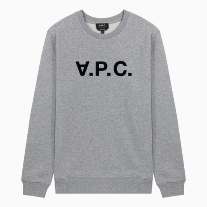아페쎄 당일 23FW VPC 로고 그레이 코튼 맨투맨 COFAXH27378PLA