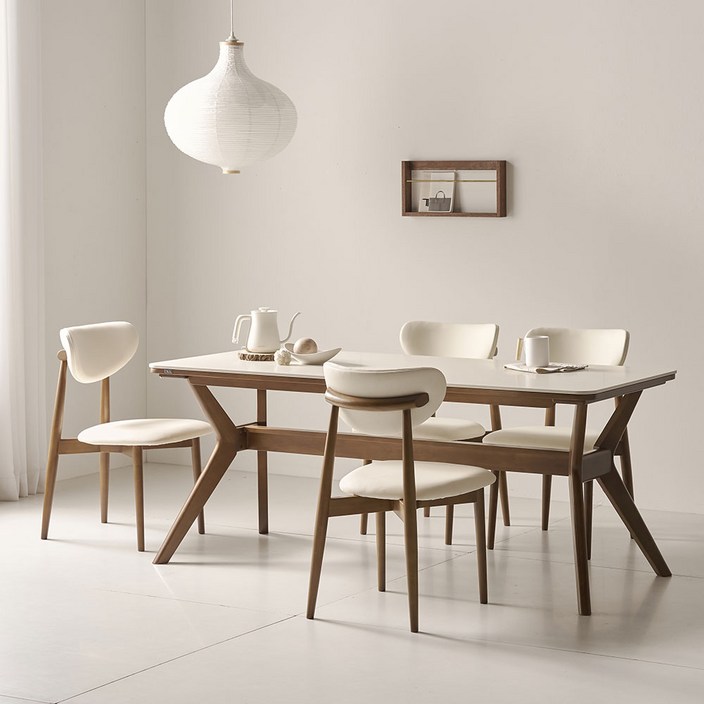 더끌림 모린 1800 포세린 세라믹 4인용 식탁의자4 IKMR1B, 식탁 단일 색상, 일반의자 4