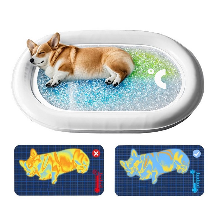 큰귀멍멍 강아지 쿨매트 방수 얼음쿨링 매트, 1개