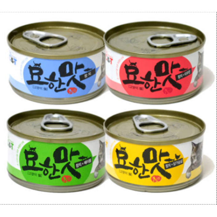 바이캣 묘한맛 고양이 간식캔 참치 4가지맛 콤보 4p