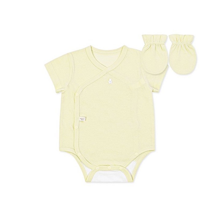 오가닉맘 옐로쿨반소배내수트손싸개세트 MLMNBS03