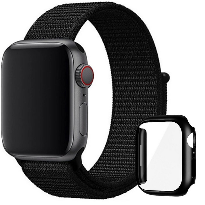 아이비온 애플워치 스포츠 나일론 스트랩 40 44  풀커버 케이스 세트