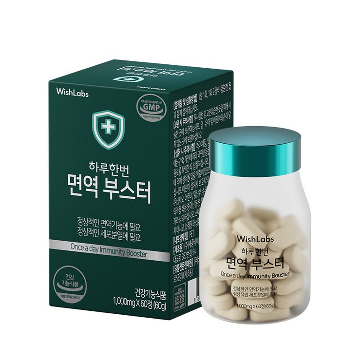 하루한번 면역력영양제 후코이단 면역부스터 면역향상 단백질 아연 영양제 1000mg, 60정, 1개