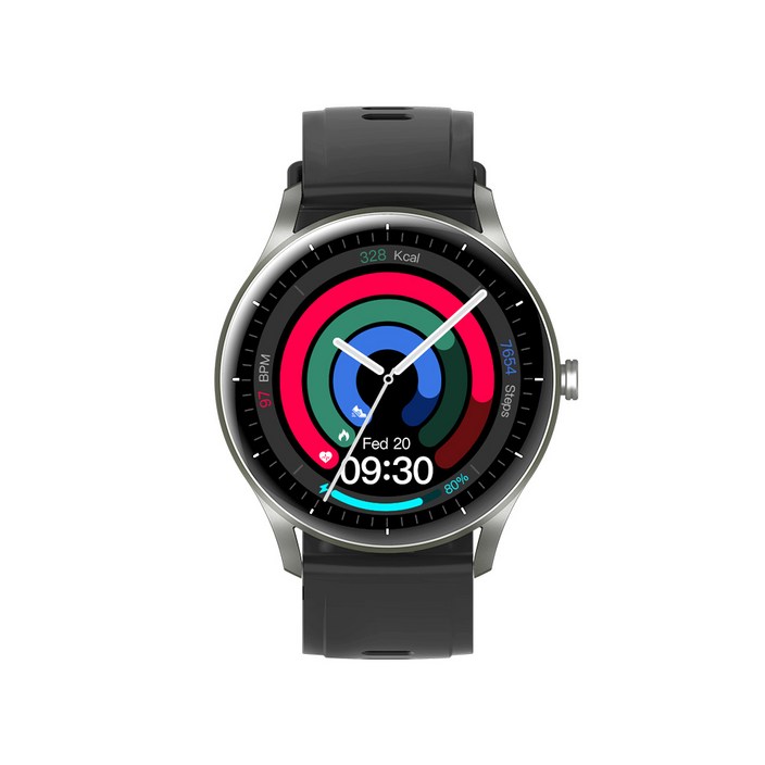 PEJE GPS 운동 데이터 기록 전천후 건강 수면 모니터링 블루투스 통화 스마트워치, 검정색, 4.9cm, GPS  블루투스