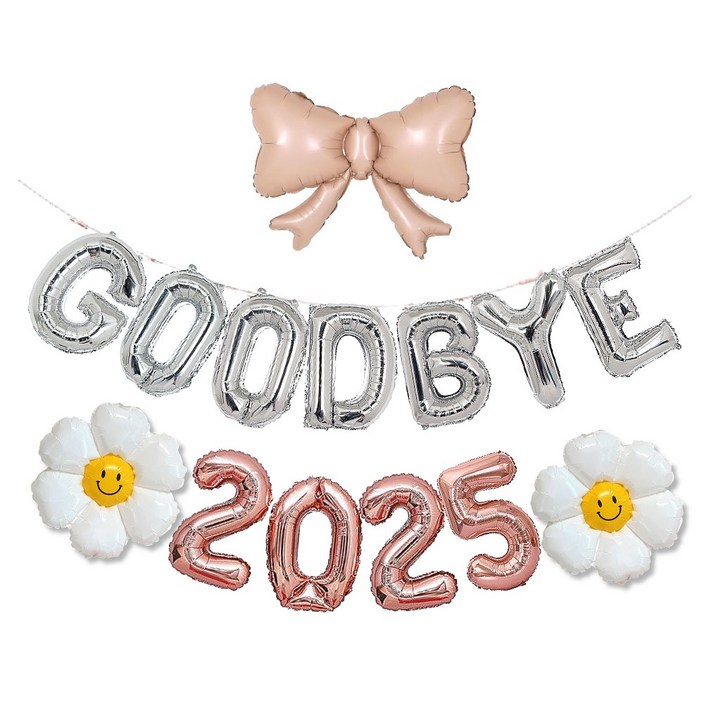 연말파티 굿바이 실버 풍선 세트 4종 송년 종무식 파티용품 장식 소품