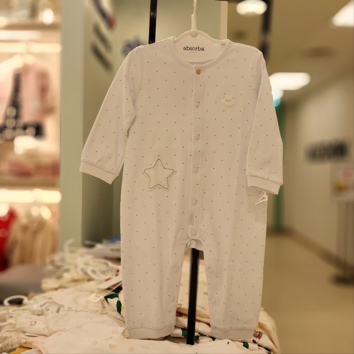 압소바 이월핫세일 신생아선물 강력추천 봄가을용 면100  한국원단으로생산  무형광섬유  블루 줄리60수 우주복 AY510603 2001 아울렛 분당점