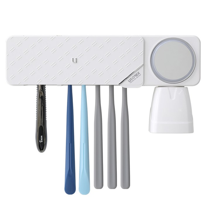 유토렉스 프리미엄 더블케어 칫솔 살균기 벽걸이 UV  히팅 건조기 소독 양치컵