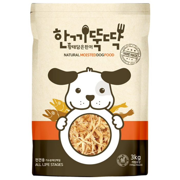 한끼뚝딱 전연령 강아지 황태담은 소프트 사료 습식