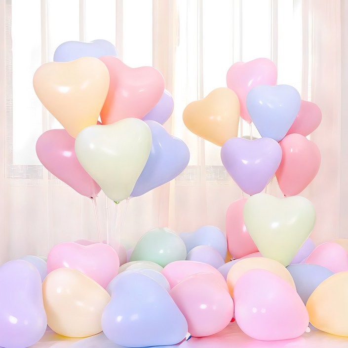 마카롱 하트 풍선
