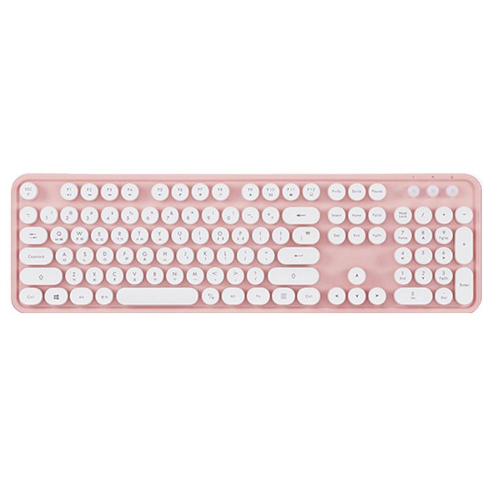 엑토 레트로 무선 일반형 키보드, 핑크, KBD48