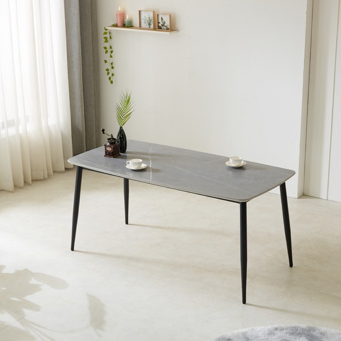 노아가구 세라믹 식탁 테이블 1400 방문설치, 그레이, 6인용