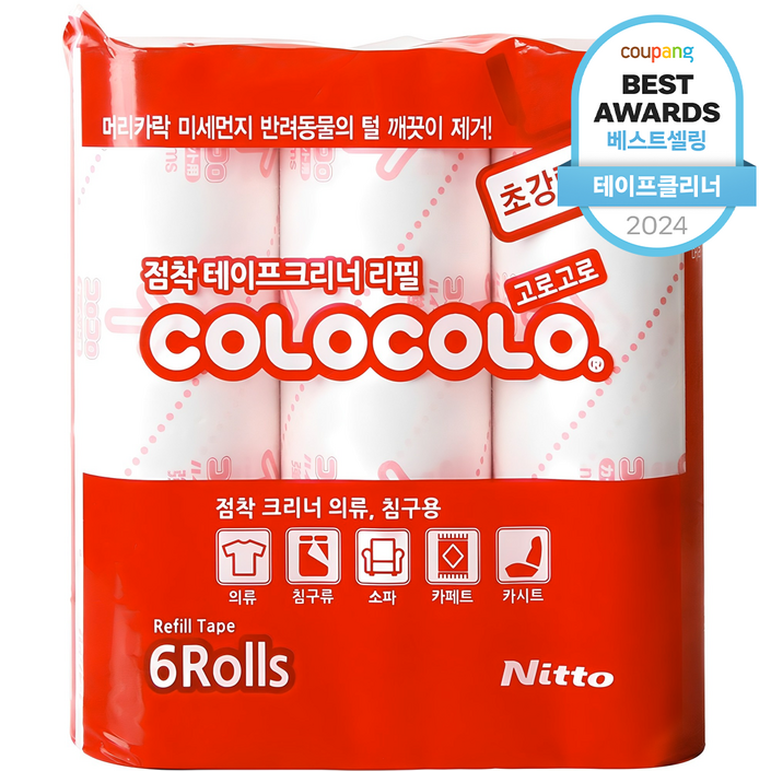 고로고로 초강력 테이프클리너 리필, 6개 고로고로 초강력 테이프클리너 리필, 6개