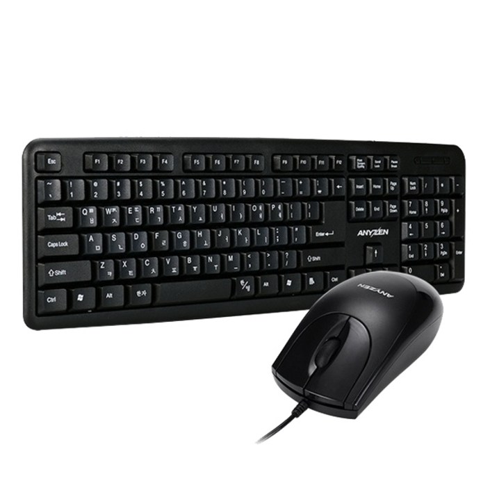 애니젠 유선 PS2 키보드  USB 마우스 세트 MK100  키스킨