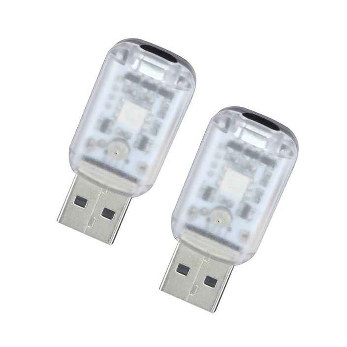 삼에스 브릴리언트 라이팅 RGB 컬러 USB 무드등, 단일색상, 2개 20230108