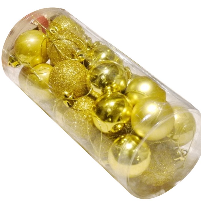 스투피드 크리스마스 트리 장식볼 4cm, 골드, 24개