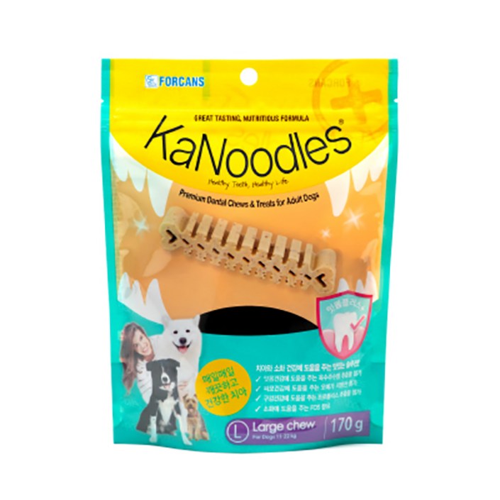 카누들 강아지 잇몸플러스 지퍼백 L, 잇몸건강, 170g, 1개