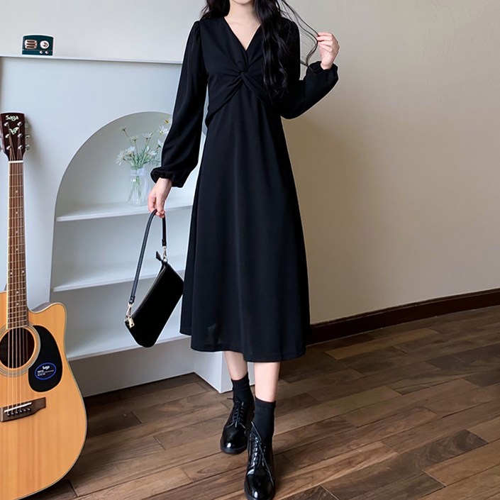 마켓에이 여성용 꼬임 심플 롱원피스 빅사이즈 포함