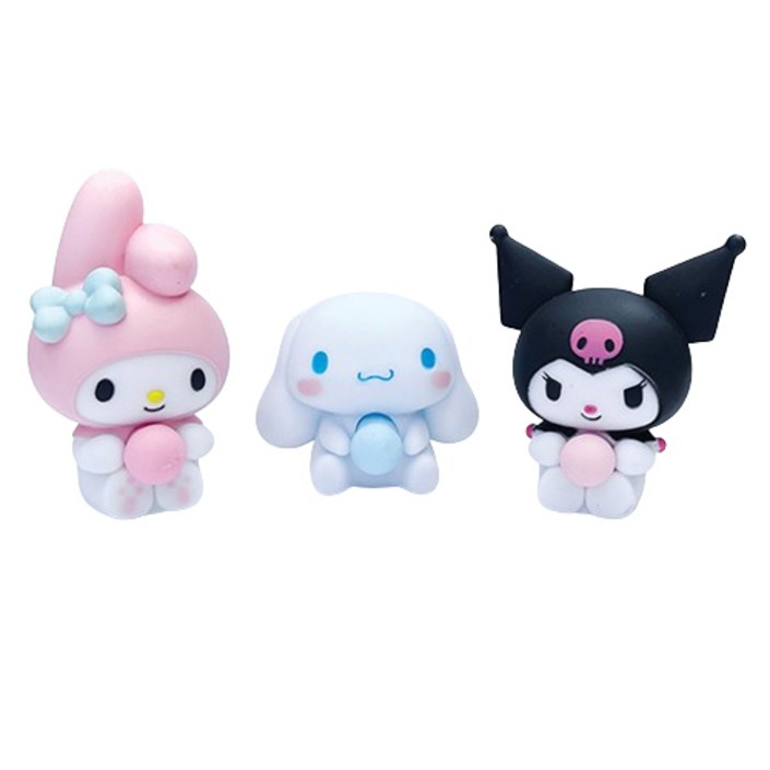 산리오 버블팝 풍선부는 말랑이 장난감 3종 세트