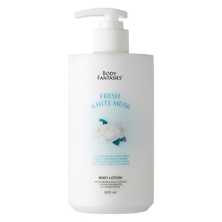 바디판타지 프레시 모이스처라이징 바디로션 화이트 머스크, 1개, 500ml 바디판타지 프레시 모이스처라이징 바디로션 화이트 머스크, 1개, 500ml