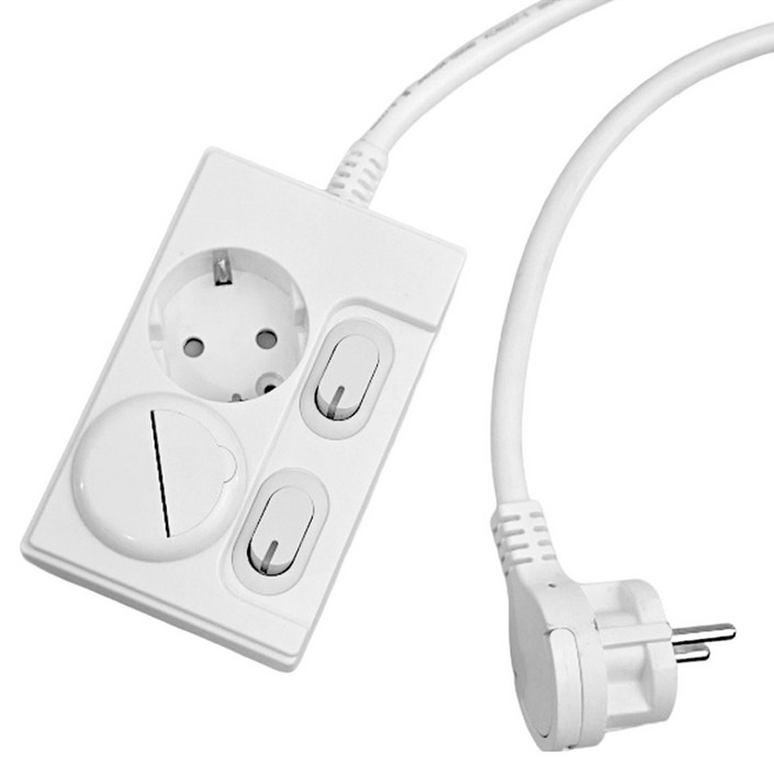 원스탑 제로갭 개별스위치 슬림 납작멀티탭 2구 16A  안전커버 세트