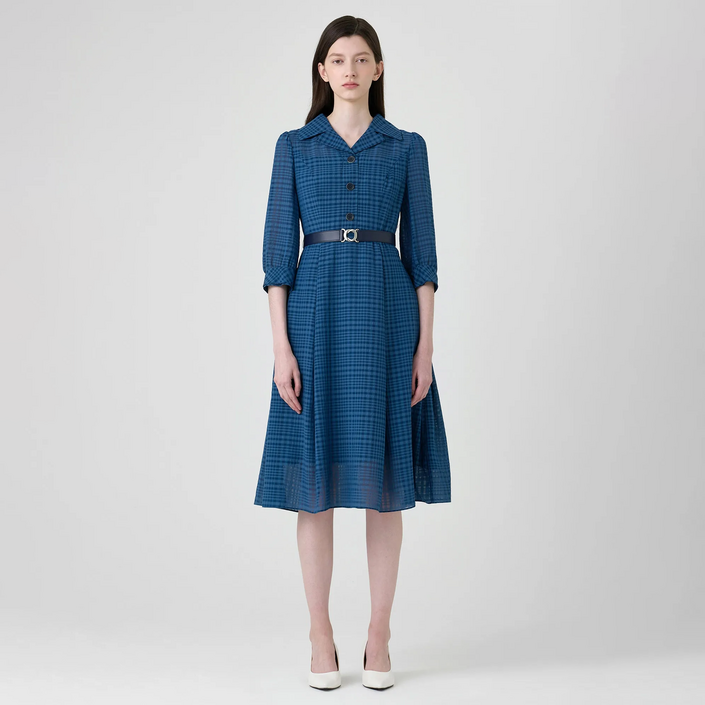 KL 로터스 체크 원피스