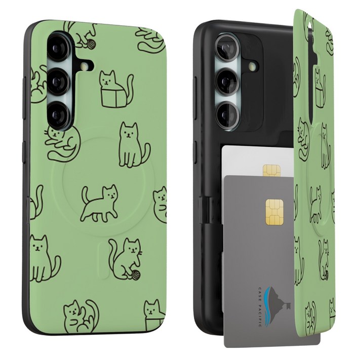 케이스퍼시픽 블랙라인두들 맥세이프 카드도어 범퍼 휴대폰 케이스