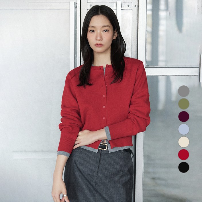 미쏘 여성용 에센셜 라운드넥 가디건