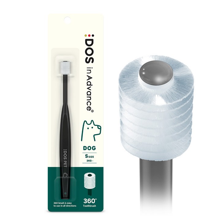 DOS 도스펫 360 칫솔 s, 블랙, 1개