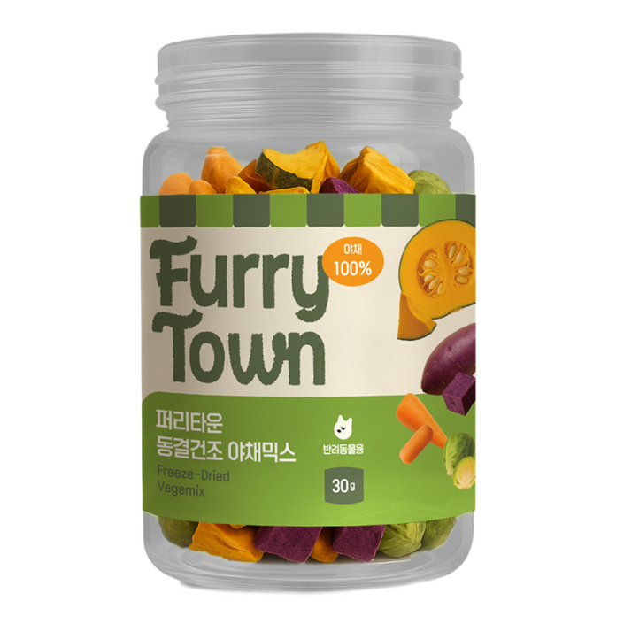 퍼리타운 강아지 동결건조 야채 간식, 30g, 1개, 야채믹스