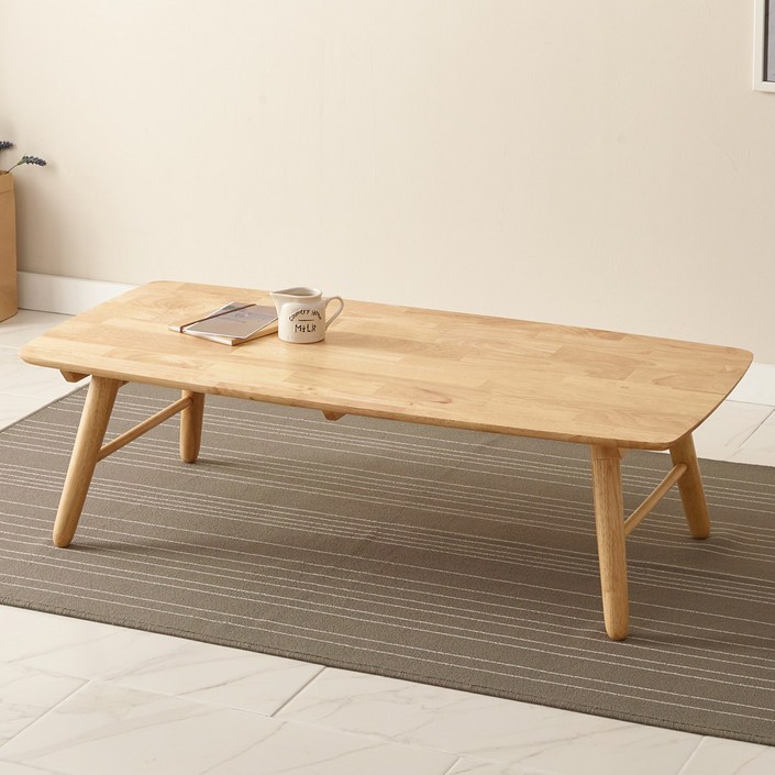 조은세상 고무나무 원목 테이블 1200 x 600 mm
