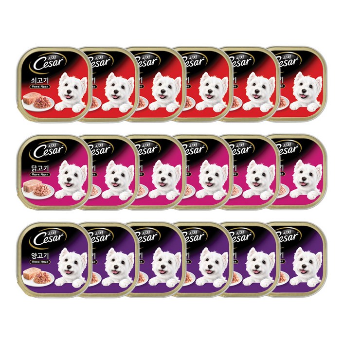 시저 1세 이상 강아지 베스트 버라이어티팩 주식캔