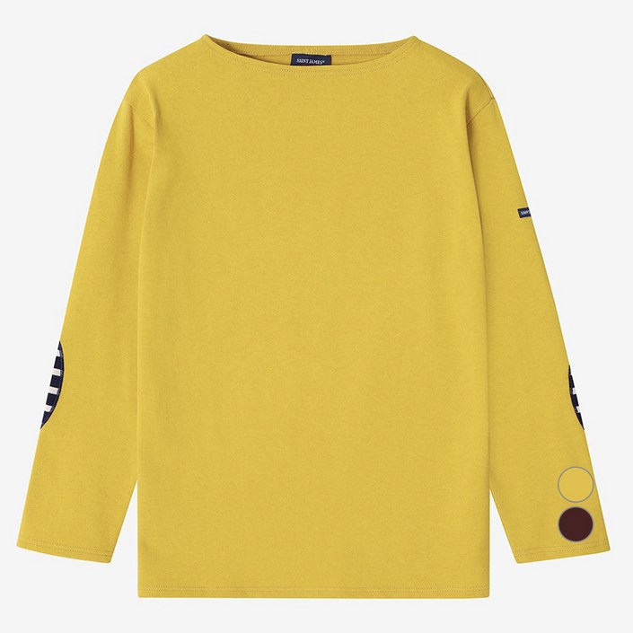 세인트제임스 남녀공용 통기성 솔리드 엘보우 패치 티셔츠 2644