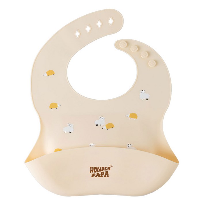 원더파파 아기 실리콘  이유식 턱받이
