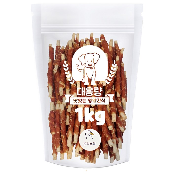 미라클 강아지 대용량 간식 오리스틱 1kg, 1개, 오리고기 미라클 강아지 대용량 간식 오리스틱 1kg, 1개, 오리고기